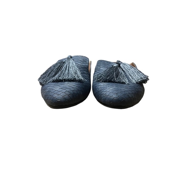 TASSEL by MARK JENKINS Mules w/ Tassels in Blue Size 6/36 — ABSOLUTELY GORGEOUS! - Picture 4 of 7